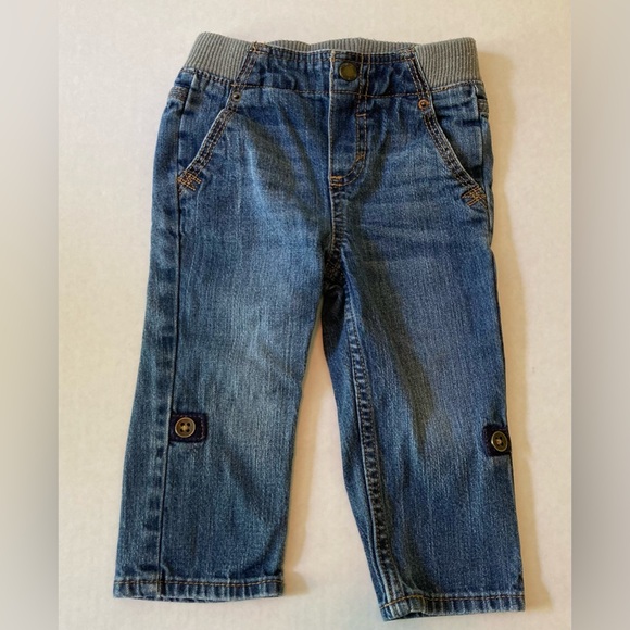 Oshkosh 🟣​ Genuine Kids Size 18M Jeans with adjustable hems - Picture 1 of 6
